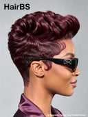 Lace front 13x4 pixie Quick weave burgundy