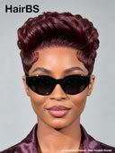 Lace front 13x4 pixie Quick weave burgundy