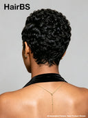 Lace front 13x4 pixie wig black finger wave