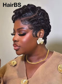 Lace front 13x4 Pixie wig black 100% Human Hair
