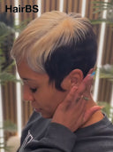 Lace front 13x4 Pixie wig white highlight