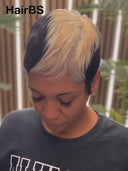 Lace front 13x4 Pixie wig white highlight