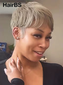 Lace front 13x4 Pixie wig Unique colors 100% Human Hair