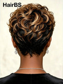 Lace front 13x4 Pixie wig honey highlight quick weave