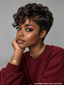 Lace front 13x4 pixie wig Black 