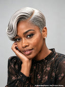 Lace front 13x4 Pixie wig gray weave