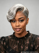 Lace front 13x4 Pixie wig gray weave