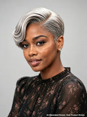 Lace front 13x4 Pixie wig gray weave