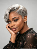 Lace front 13x4 Pixie wig gray weave