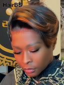 Pixie wig Lace front 13x4 HD wig side part 100% Human Hair