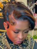 Pixie wig Lace front 13x4 HD wig side part 100% Human Hair