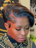 Pixie wig Lace front 13x4 HD wig side part 100% Human Hair