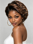 Lace front 13x4 pixie wig brown highlight wavy