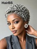 13x4 lace front 5 color pixie cut wig curly wave