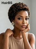 13x4 lace front 5 color pixie cut wig curly wave