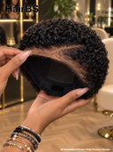 Lace front 13x6 pixie cut curly wave wig