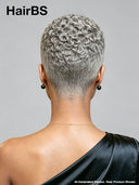 Lace front 13x6 pixie cut curly wave wig silver gray