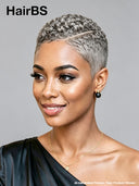 Lace front 13x6 pixie cut curly wave wig silver gray