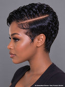 Lace front 13x6 Pixie cut black wig quick weave 