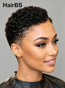 Lace front 13x6 pixie wig curly black for black woman