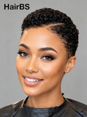 Lace front 13x6 pixie wig curly black for black woman