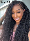 Lace front 13x6 Braided hairstyle wig Updo 30 inch curly wave 100% Human Hair 