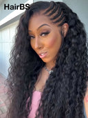 Lace front 13x6 Braided hairstyle wig Updo 30 inch curly wave 100% Human Hair 