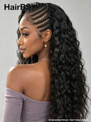 Lace front 13x6 Braided hairstyle wig Updo 30 inch curly wave 100% Human Hair 