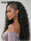 Lace front 13x6 Braided hairstyle wig Updo 30 inch curly wave 100% Human Hair 