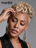 Lace front 13x6 Pixie wig blonde wavy