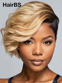 Pixie cut wig Lace front 13x6 quick weave blonde for black woman 100% Human Hair