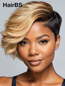 Pixie cut wig Lace front 13x6 quick weave blonde for black woman 100% Human Hair