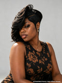Lace front 13x6 wig bouncy wavy black 