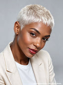Full lace wig pixie cut silver 100% Human Hair