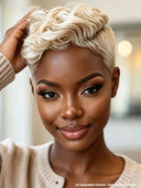 Full lace wig pixie cut blonde quick weave