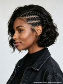 Lace front 13x6 Braided hairstyle wig bob curly wave