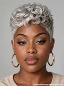 Wear to Go machine made Pixie wig quick weave silver