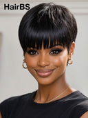 Ready to go Glueless wig pixie cut wig 100% Human Hair