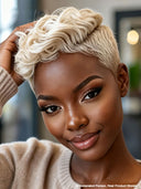 Full lace wig pixie cut blonde quick weave