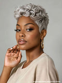 Wear to Go machine made Pixie wig quick weave silver