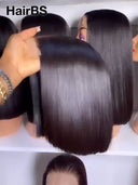 2X6 lace closure Straight bob Natural Black The Luxe 100% Virgin Human Hair