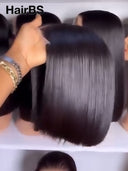 2X6 lace closure Straight bob Natural Black The Luxe 100% Virgin Human Hair