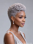 13x4 Lace front Pixie wig silver Quick weave