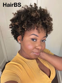 Machine made Glueless wig highlight afro curly 100% Human Hair