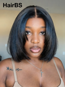 2X6 lace closure Straight bob Natural Black Natural hairline Pre-Cut Lace 100% Virgin Human Hair