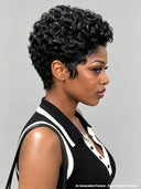 Lace front 13x4 pixie wig Black curly
