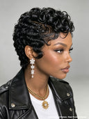 3 Colors Lace front 13x4 pixie wig  Black or brown or burgundy