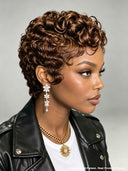 3 Colors Lace front 13x4 pixie wig  Black or brown or burgundy
