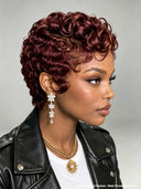 3 Colors Lace front 13x4 pixie wig  Black or brown or burgundy