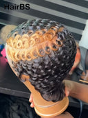 13x4 lace front Wig chioma finger wave honey 100% Human Hair